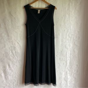 J. Jill Vintage Black Slinky Knit Sleeveless Midi Tank Dress Womens Size M
